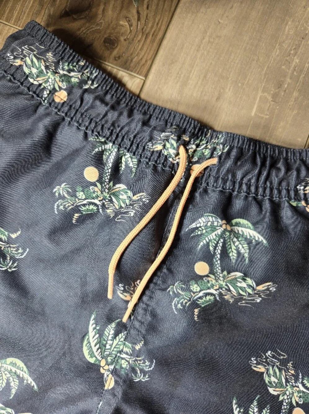 Janie & Jack Boys Navy Tropical Print Swim Shorts – Size 7